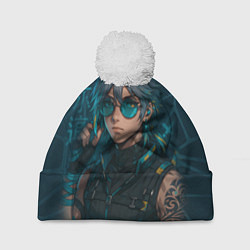 Шапка с помпоном Аль-Хайтам в стиле киберпанка, цвет: 3D-белый