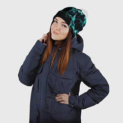 Шапка с помпоном Lightning light blue glow, цвет: 3D-белый — фото 2