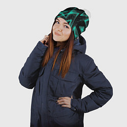 Шапка с помпоном The triangle is light blue, цвет: 3D-белый — фото 2