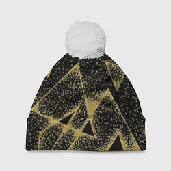 Шапка c помпоном Triangle yellow with dots