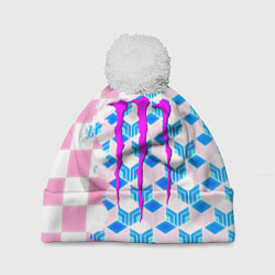 Шапка c помпоном Monster energy neon anime