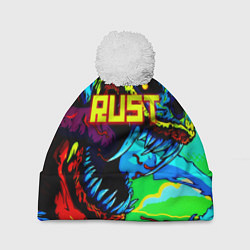 Шапка с помпоном Rust hyperbeast, цвет: 3D-белый