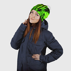 Шапка с помпоном Monster energy кислотное лого, цвет: 3D-белый — фото 2