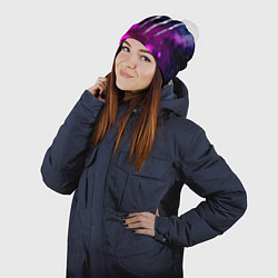 Шапка с помпоном Monster energy neon space, цвет: 3D-белый — фото 2