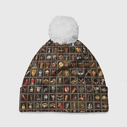 Шапка с помпоном Артефакты меча и магии, цвет: 3D-белый