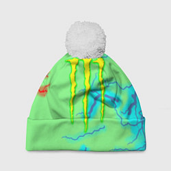 Шапка с помпоном Monster energy storm electrix, цвет: 3D-белый