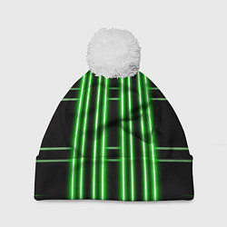 Шапка c помпоном Neon green