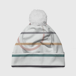 Шапка с помпоном Stripes and circle, цвет: 3D-белый