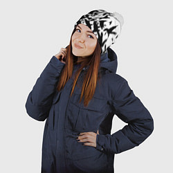 Шапка с помпоном Doom black crow logo, цвет: 3D-белый — фото 2