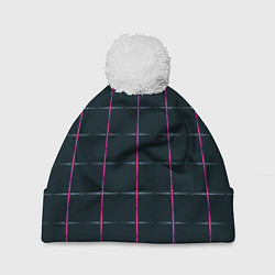 Шапка с помпоном Color black stripes, цвет: 3D-белый