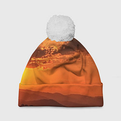 Шапка с помпоном Закат на перевале актопрак, цвет: 3D-белый