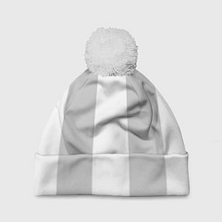 Шапка с помпоном Color white grey, цвет: 3D-белый