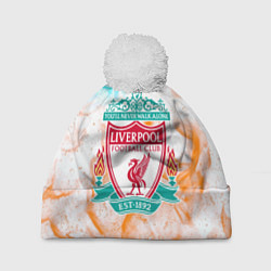 Шапка с помпоном Liverpool огонь текстура, цвет: 3D-белый
