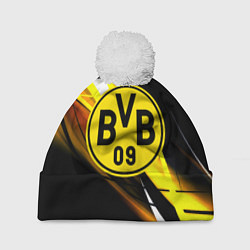Шапка с помпоном Borussia спортивная геометрия, цвет: 3D-белый