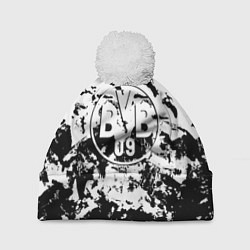 Шапка с помпоном Borussia черные краски, цвет: 3D-белый
