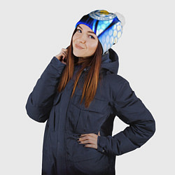 Шапка с помпоном Лестер сити броня соты, цвет: 3D-белый — фото 2