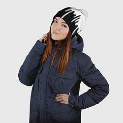 Шапка с помпоном Liverpool жидкие краски всплеск, цвет: 3D-белый — фото 2