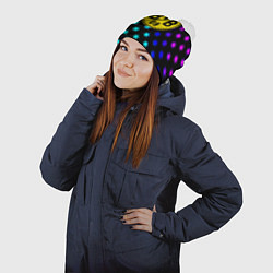 Шапка с помпоном Borussia неоновые снежинки, цвет: 3D-белый — фото 2