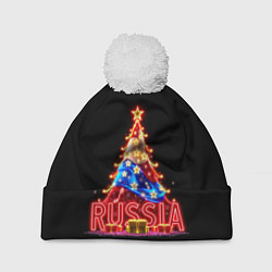 Шапка с помпоном Christmas day, цвет: 3D-белый