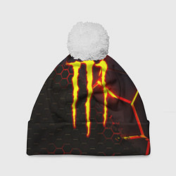 Шапка с помпоном Monster energy броня краски, цвет: 3D-белый