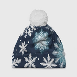 Шапка с помпоном Снежное небо, цвет: 3D-белый