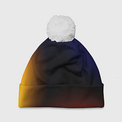 Шапка с помпоном Color black red blue, цвет: 3D-белый