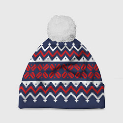 Шапка с помпоном Узор как у Кевина Маккаллистера из Один дома, цвет: 3D-белый