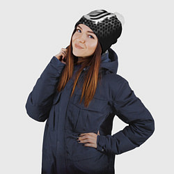 Шапка с помпоном Juventus соты текстура краски, цвет: 3D-белый — фото 2