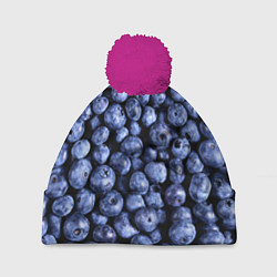 Шапка с помпоном Черника, цвет: 3D-малиновый