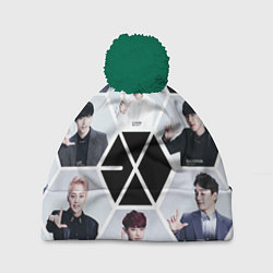 Шапка с помпоном EXO Boys, цвет: 3D-зеленый