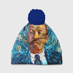 Шапка с помпоном Ленин Ван Гога, цвет: 3D-тёмно-синий