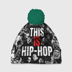 Шапка с помпоном This is hip-hop, цвет: 3D-зеленый