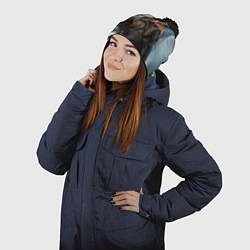 Шапка с помпоном Русский воин на медведе, цвет: 3D-черный — фото 2