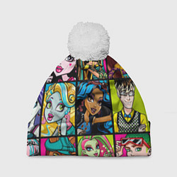 Шапка с помпоном Monster High Faces, цвет: 3D-белый