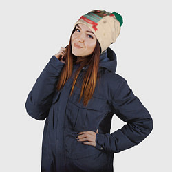 Шапка с помпоном Сова в наушниках, цвет: 3D-зеленый — фото 2