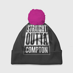 Шапка с помпоном Straight Outta Compton, цвет: 3D-малиновый