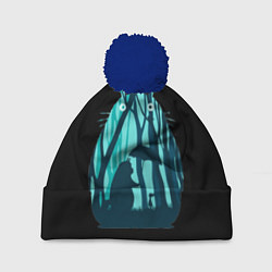 Шапка с помпоном Тоторо в лесу, цвет: 3D-тёмно-синий