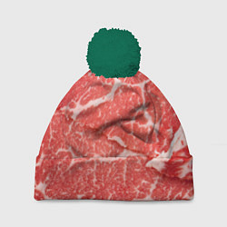 Шапка с помпоном Кусок мяса, цвет: 3D-зеленый