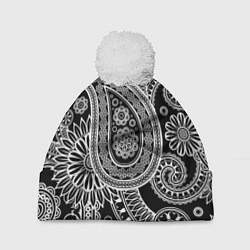 Шапка с помпоном Paisley, цвет: 3D-белый