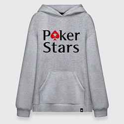 Толстовка-худи оверсайз Poker Stars, цвет: меланж