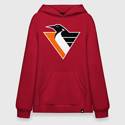 Толстовка-худи оверсайз Pittsburgh Penguins, цвет: красный