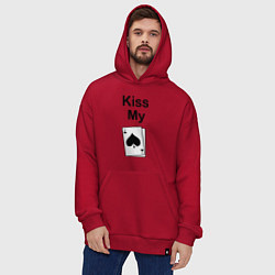 Толстовка-худи оверсайз Kiss my card, цвет: красный — фото 2