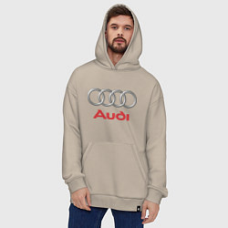 Толстовка-худи оверсайз Audi, цвет: миндальный — фото 2