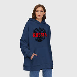 Толстовка-худи оверсайз Russia Coat, цвет: тёмно-синий — фото 2