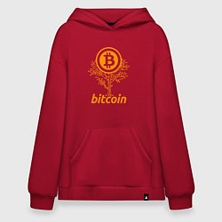 Толстовка-худи оверсайз Bitcoin Tree, цвет: красный