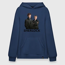 Толстовка-худи оверсайз Sherlock, цвет: тёмно-синий