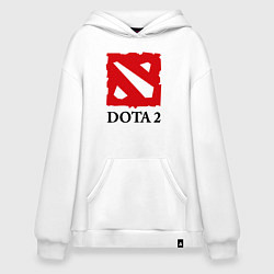 Толстовка-худи оверсайз Dota 2: Logo, цвет: белый