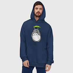 Толстовка-худи оверсайз Totoro с зонтом, цвет: тёмно-синий — фото 2