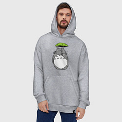 Толстовка-худи оверсайз Totoro с зонтом, цвет: меланж — фото 2