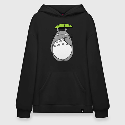 Худи оверсайз Totoro с зонтом / Черный – фото 1